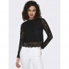 ONLY ONLNEW KARO LS LACE TOP WVN BLACK