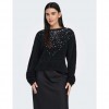 ONLY ONLCLARIS LS SEQUINS O-NECK KNT BLACK