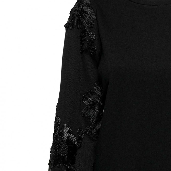 ONLY ONLROSANNA L/S O-NECK MIX CS SWT BLACK