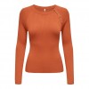 ONLY ONLMEDDI LS BUTTON DETAIL O-NECK ORANGE