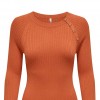 ONLY ONLMEDDI LS BUTTON DETAIL O-NECK ORANGE