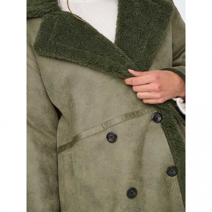 ONLY ONLYLVA BONDED SHERPA COAT CC OTW GREEN