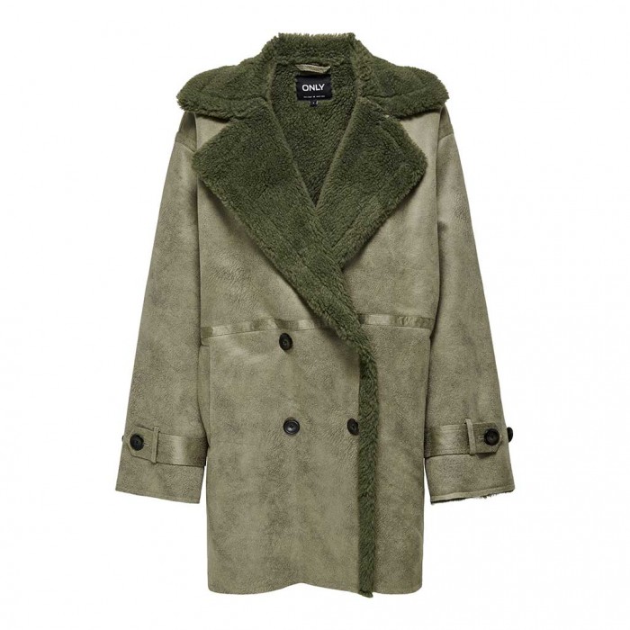 ONLY ONLYLVA BONDED SHERPA COAT CC OTW GREEN