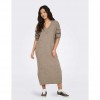 ONLY ONLNEW TESSA L/S MIDI V DRESS KNT NOOS BEIGE ONLY ONLNEW TESSA L/S MIDI V DRESS KNT NOOS BEIGE