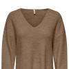 ONLY ONLKATIA LS RIB V-NECK CC KNT BROWN