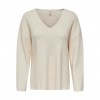 ONLY ONLKATIA LS RIB V-NECK CC KNT WHITE