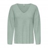 ONLY ONLKATIA LS RIB V-NECK CC KNT AGUA GREEN