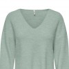 ONLY ONLKATIA LS RIB V-NECK CC KNT AGUA GREEN