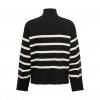 ONLY ONLVALLEY LS HIGHNECK ZIP CARDIGAN KNT BLACK/WHITE