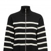 ONLY ONLVALLEY LS HIGHNECK ZIP CARDIGAN KNT BLACK/WHITE