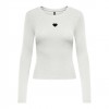 ONLY ONLCHECKIE LIFE L/S CUT OUT TOP JRS WHITE