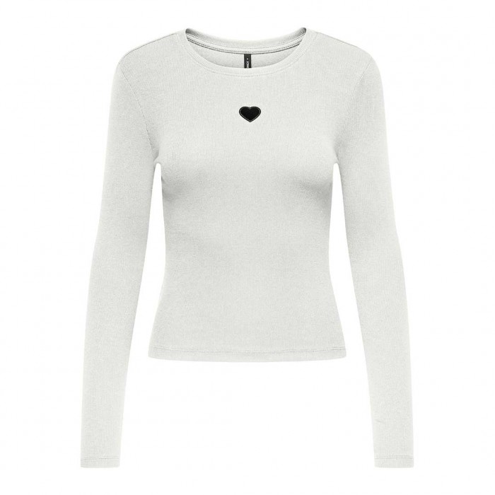 ONLY ONLCHECKIE LIFE L/S CUT OUT TOP JRS WHITE
