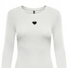 ONLY ONLCHECKIE LIFE L/S CUT OUT TOP JRS WHITE