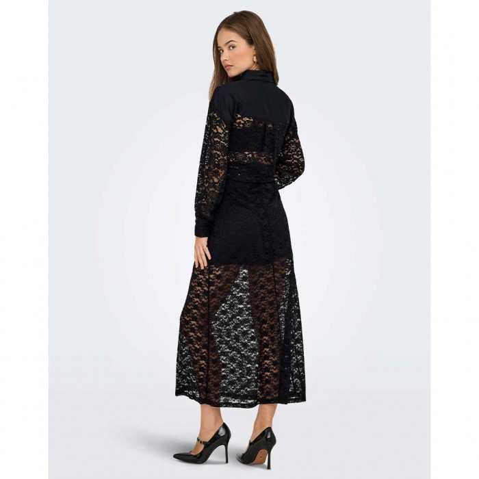 ONLY ONLCHIGO CALI LIFE LACE ANKLE SKIRT WVN BLACK