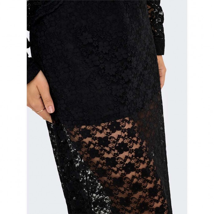 ONLY ONLCHIGO CALI LIFE LACE ANKLE SKIRT WVN BLACK