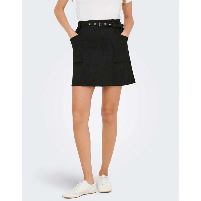 ONLY ONLDIANE HEIDI LIFE FAUX SUEDE SKIRT OTW BLACK