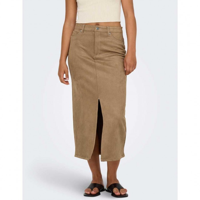 ONLY ONLSTINA LIFE MW FAUX SUEDE SKIRT CC PNT BEIGE