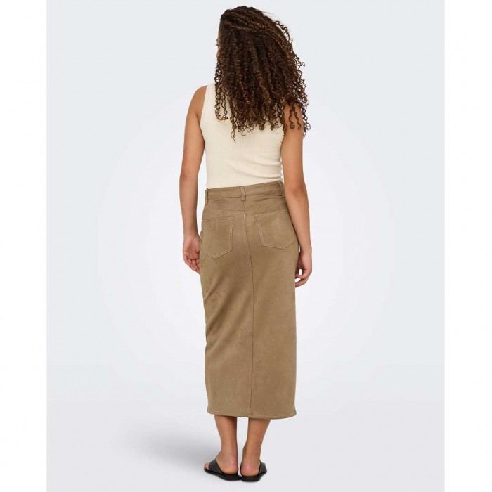 ONLY ONLSTINA LIFE MW FAUX SUEDE SKIRT CC PNT BEIGE