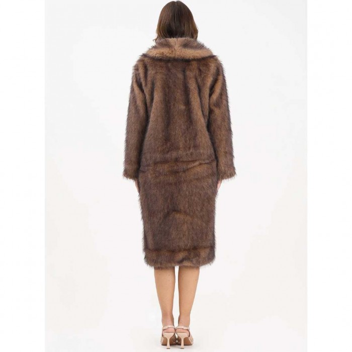 ONLY ONLDAWN LIFE LONG FAUX FUR COAT OTW BROWN
