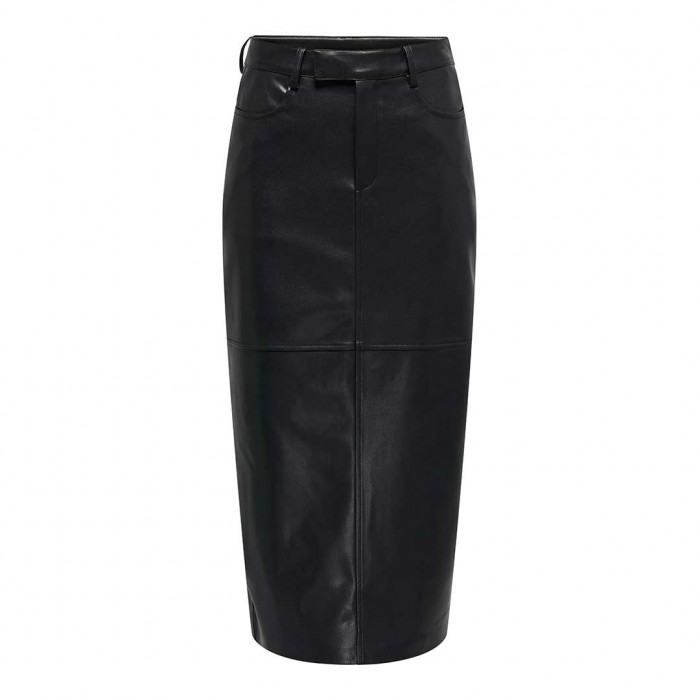 ONLY ONLVERONA FAUX LEATHER LONG SKIRT CC OTW BLACK