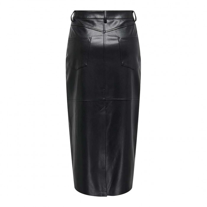 ONLY ONLVERONA FAUX LEATHER LONG SKIRT CC OTW BLACK