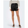 ONLY ONLSMOOTH HW FAUX LEA SHORTS CC PNT BLACK