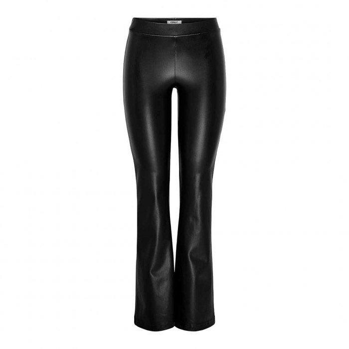 ONLY ONLPAIGE MW FAUX LE FLARED LEGGING PNT BLACK