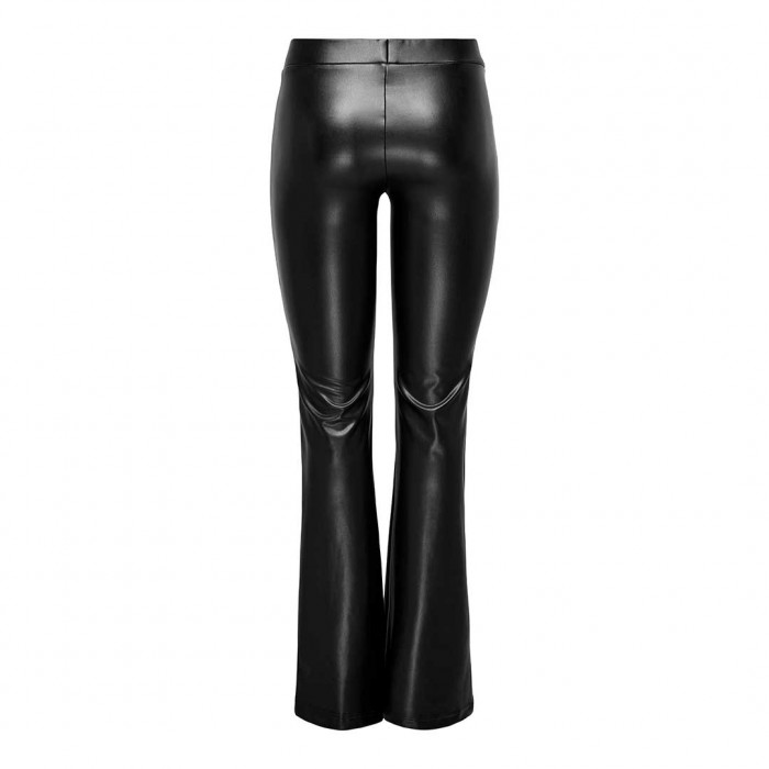 ONLY ONLPAIGE MW FAUX LE FLARED LEGGING PNT BLACK