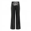 ONLY ONLSMOOTH MW WIDE FAUX LEA PANT CC PNT BLACK