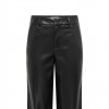 ONLY ONLSMOOTH MW WIDE FAUX LEA PANT CC PNT BLACK