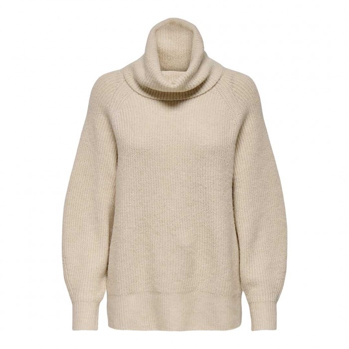 ONLY ONLWHITNEY LIFE LS LOOSE ROLLNECK KNT ECRU