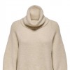 ONLY ONLWHITNEY LIFE LS LOOSE ROLLNECK KNT ECRU