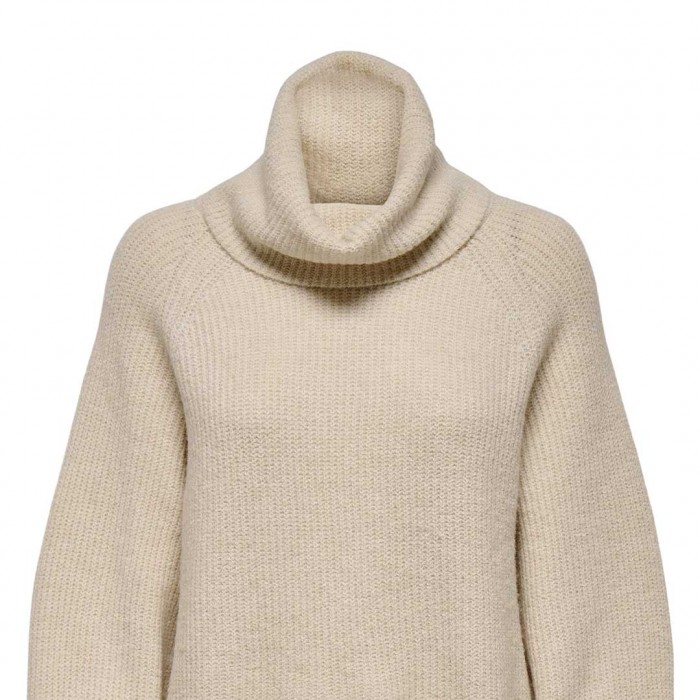 ONLY ONLWHITNEY LIFE LS LOOSE ROLLNECK KNT ECRU