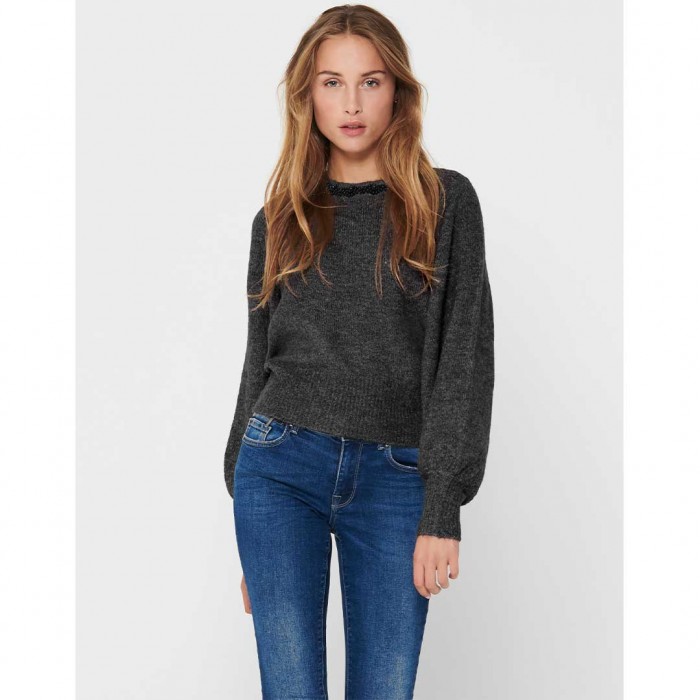 ONLY ONLELSA L/S PULLOVER KNT NOOS GREY MELANGE