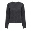 ONLY ONLJAKE LIFE L/S FRINGE TOP JRS DARK GRAY