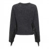 ONLY ONLJAKE LIFE L/S FRINGE TOP JRS DARK GRAY