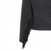 ONLY ONLJAKE LIFE L/S FRINGE TOP JRS DARK GRAY