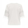 ONLY ONLHARLEY LIFE S/S FRINGE TOP JRS WHITE