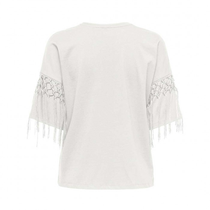 ONLY ONLHARLEY LIFE S/S FRINGE TOP JRS WHITE