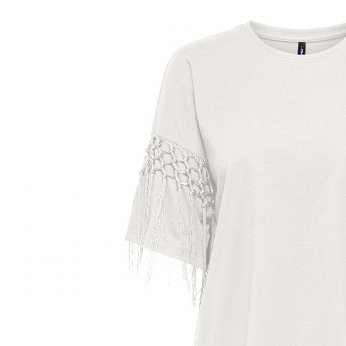 ONLY ONLHARLEY LIFE S/S FRINGE TOP JRS WHITE