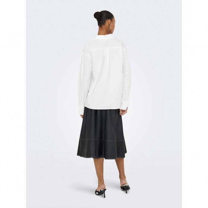 ONLY ONLPANAMA LS SEQUINES MIX SHIRT WVN WHITE