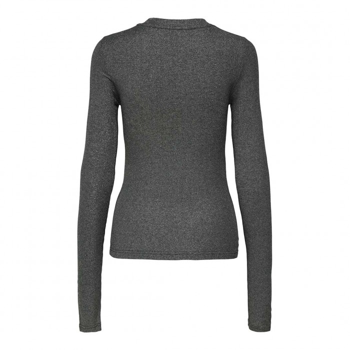 ONLY ONLLENA L/S O-NECK GLITTER RIB TOP JRS GRAY
