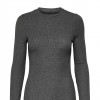 ONLY ONLLENA L/S O-NECK GLITTER RIB TOP JRS GRAY