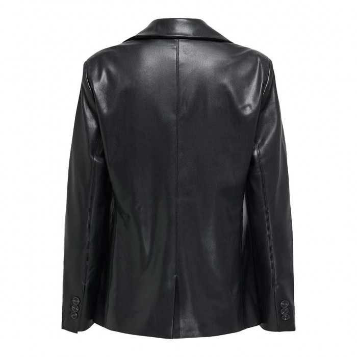 ONLY ONLVERONA FAUX LEATHER FIT BLAZER CC OTW BLACK