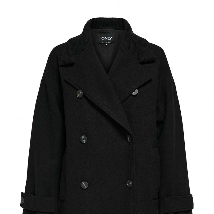 ONLY  ONLNANCY LIFE MIX OVERSIZE COAT OTW BLACK