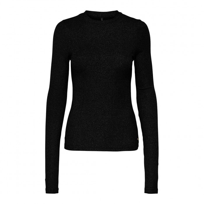 ONLY ONLLENA L/S O-NECK GLITTER RIB TOP JRS BLACK