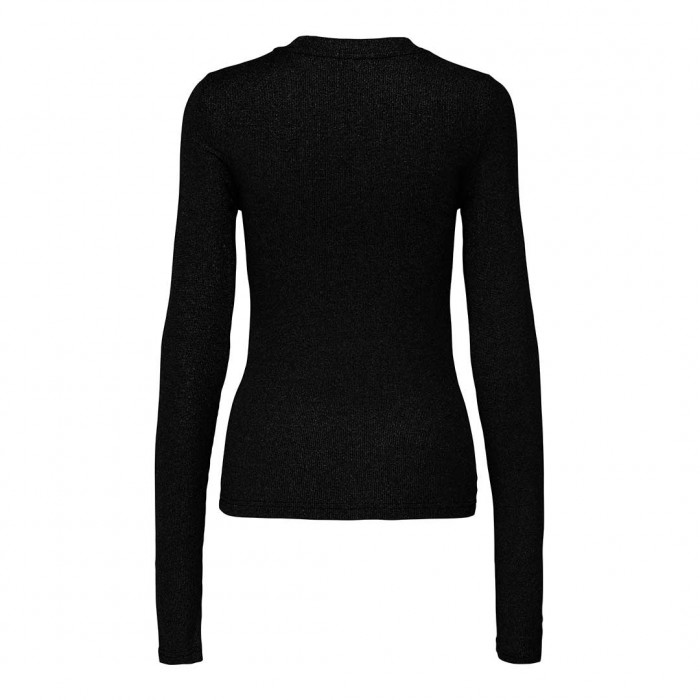 ONLY ONLLENA L/S O-NECK GLITTER RIB TOP JRS BLACK