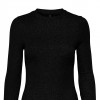 ONLY ONLLENA L/S O-NECK GLITTER RIB TOP JRS BLACK