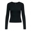 ONLY ONLCHECKIE LIFE L/S CUT OUT TOP JRS BLACK