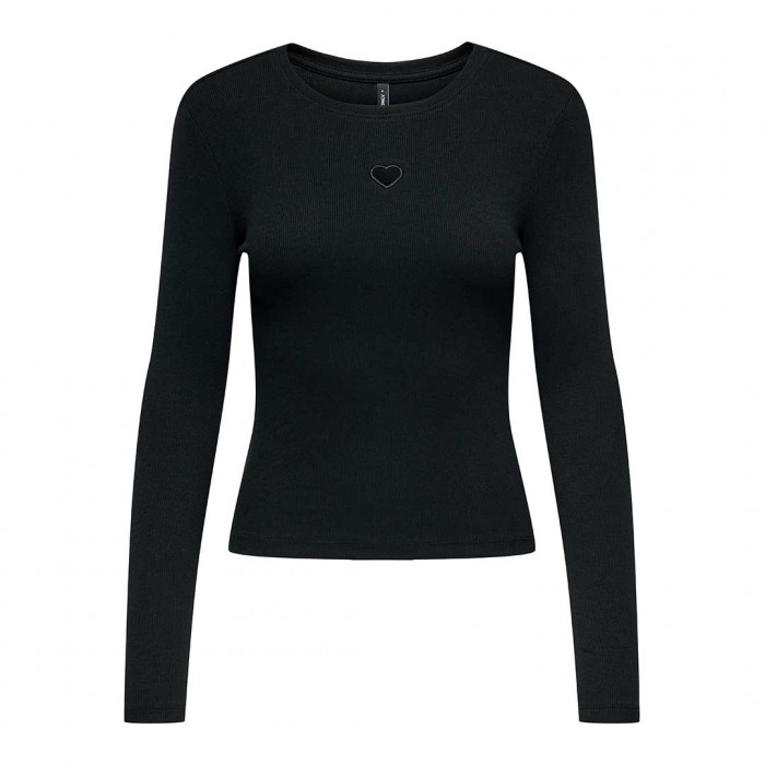 ONLY ONLCHECKIE LIFE L/S CUT OUT TOP JRS BLACK